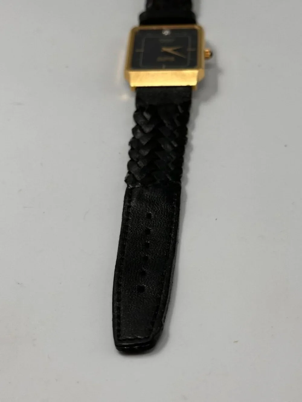 Vintage Pulsar Men Watch Gold Tone Black Dial APS Logo Leather Band New Battery